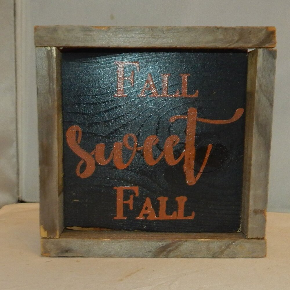 🍁"Fall Sweet Fall" Framed Rustic Wood Sign